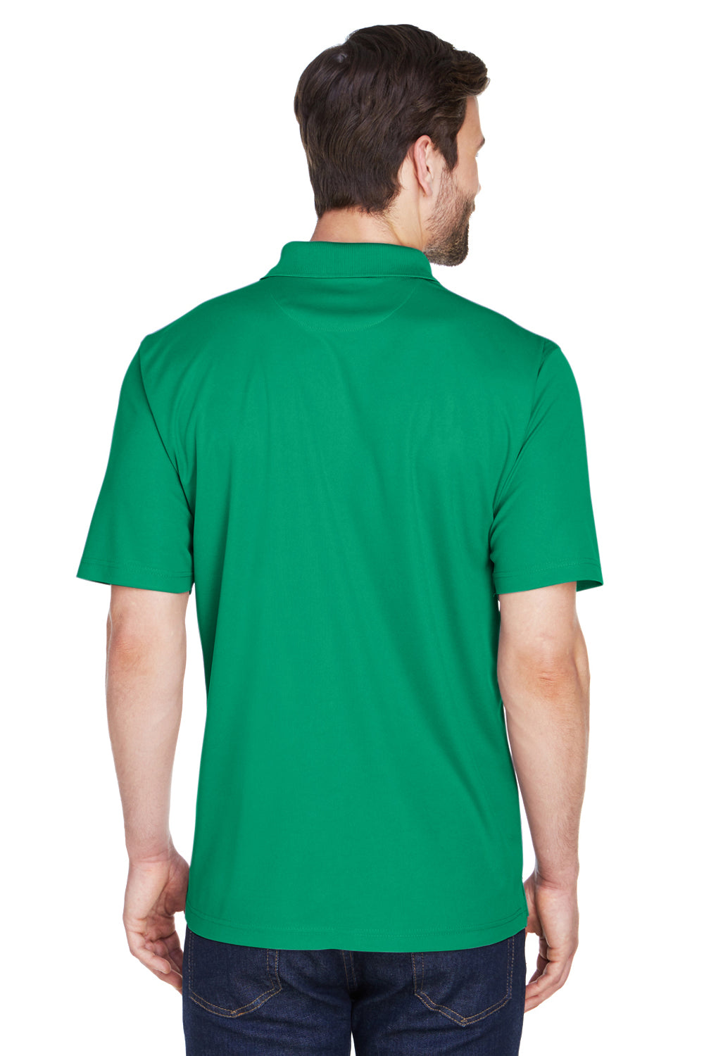 UltraClub 8210/8210T Mens Cool & Dry Moisture Wicking Short Sleeve Polo Shirt Kelly Green Model Back