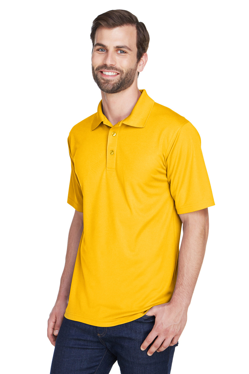 UltraClub 8210/8210T Mens Cool & Dry Moisture Wicking Short Sleeve Polo Shirt Gold Model 3q