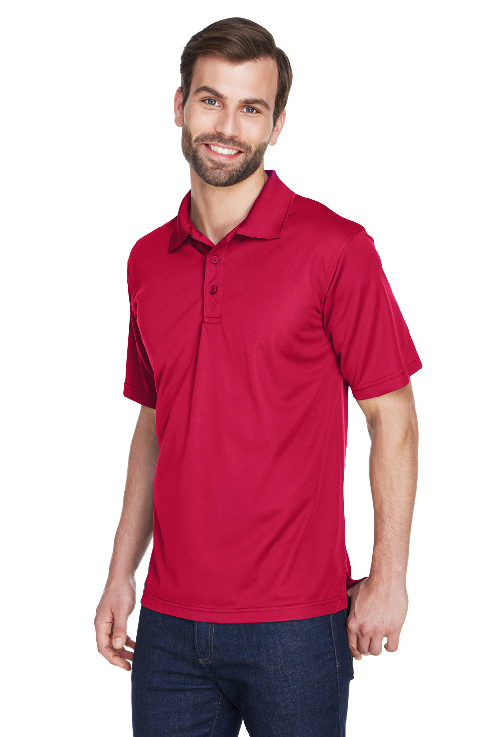 UltraClub 8210/8210T Mens Cool & Dry Moisture Wicking Short Sleeve Polo Shirt Cardinal Red Model 3q