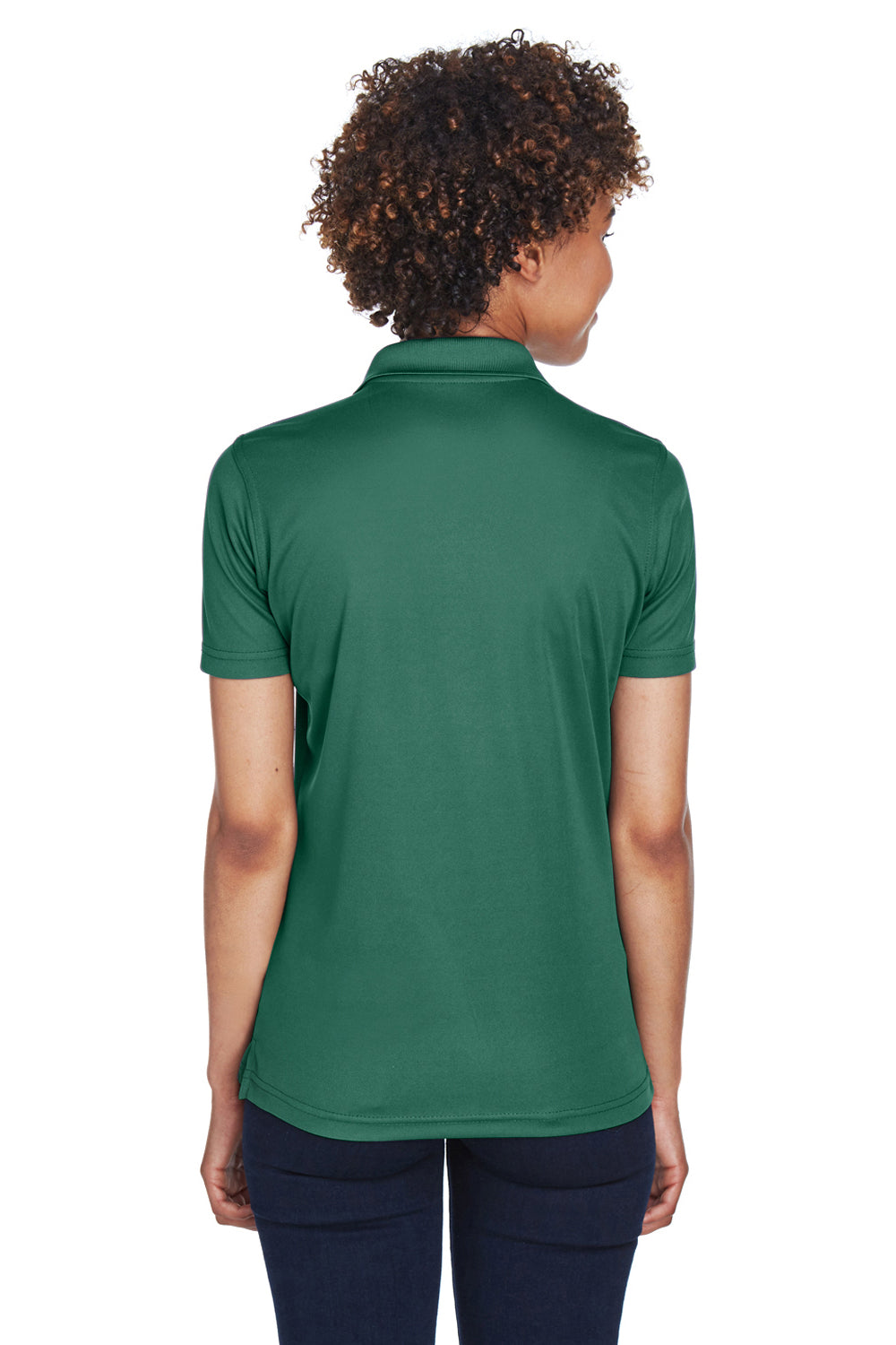 UltraClub 8210L Womens Cool & Dry Moisture Wicking Short Sleeve Polo Shirt Forest Green Model Back