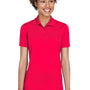 UltraClub Womens Cool & Dry Moisture Wicking Short Sleeve Polo Shirt - Red - Closeout