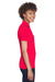 UltraClub 8210L Womens Cool & Dry Moisture Wicking Short Sleeve Polo Shirt Red Model Side