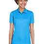 UltraClub Womens Cool & Dry Moisture Wicking Short Sleeve Polo Shirt - Coast Blue - Closeout