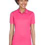 UltraClub Womens Cool & Dry Moisture Wicking Short Sleeve Polo Shirt - Heliconia Pink - Closeout