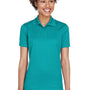 UltraClub Womens Cool & Dry Moisture Wicking Short Sleeve Polo Shirt - Jade Green - Closeout
