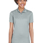 UltraClub Womens Cool & Dry Moisture Wicking Short Sleeve Polo Shirt - Silver Grey - Closeout