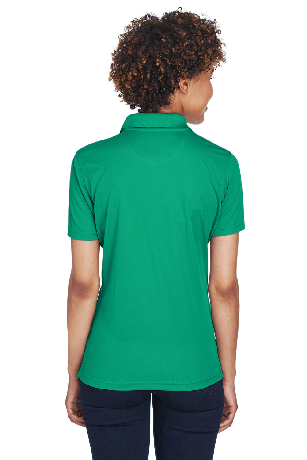 UltraClub 8210L Womens Cool & Dry Moisture Wicking Short Sleeve Polo Shirt Kelly Green Model Back