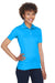 UltraClub 8210L Womens Cool & Dry Moisture Wicking Short Sleeve Polo Shirt Coast Blue Model 3q