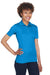 UltraClub 8210L Womens Cool & Dry Moisture Wicking Short Sleeve Polo Shirt Pacific Blue Model 3q