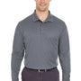 UltraClub Mens Cool & Dry Moisture Wicking Long Sleeve Polo Shirt - Charcoal Grey - Closeout