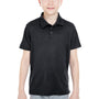 UltraClub Youth Cool & Dry Moisture Wicking Short Sleeve Polo Shirt - Black - Closeout