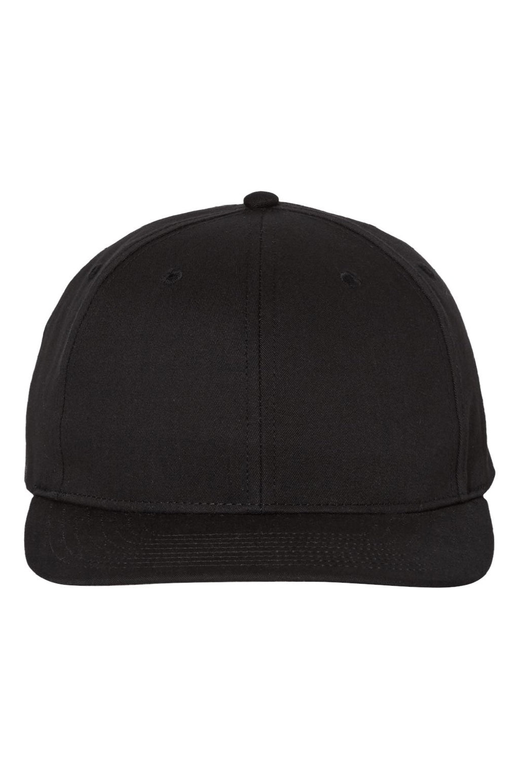 Richardson Hats 212 Mens Pro Twill Snapback Hat Black Flat Front
