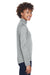 UltraClub 8230L Womens Cool & Dry Moisture Wicking 1/4 Zip Sweatshirt w/ Pocket Grey Model Side