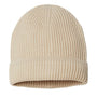 Atlantis Hats Unisex Sustainable Finish Edge Cuffed Beanie - Light Beige - Closeout