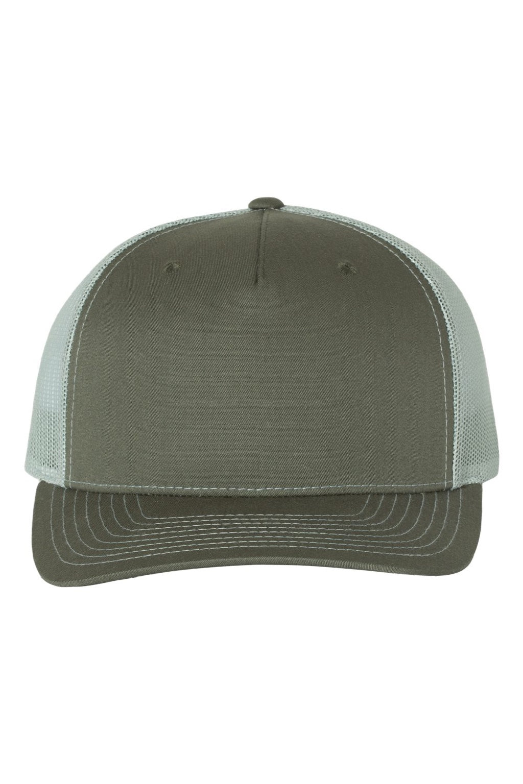 Richardson Hats 112FP Mens 5 Panel Snapback Trucker Hat Beetle/Quarry Flat Front