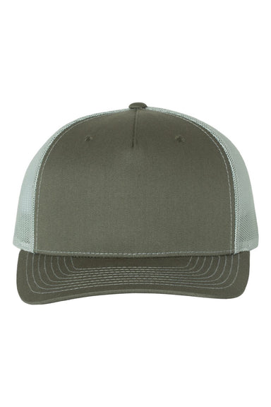 Richardson Hats 112FP Mens 5 Panel Snapback Trucker Hat Beetle/Quarry Flat Front