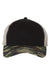 Valucap Hats 3100 Mens Contrast Stitch Mesh Back Adjustable Hat Black/Camo/Stone Flat Front