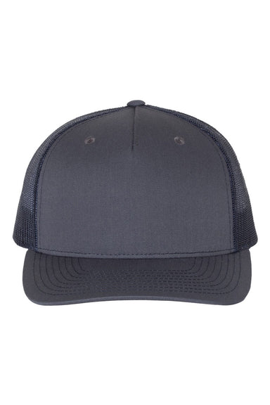 Richardson Hats 112FP Mens 5 Panel Snapback Trucker Hat Ombre Blue/Navy Blue Flat Front