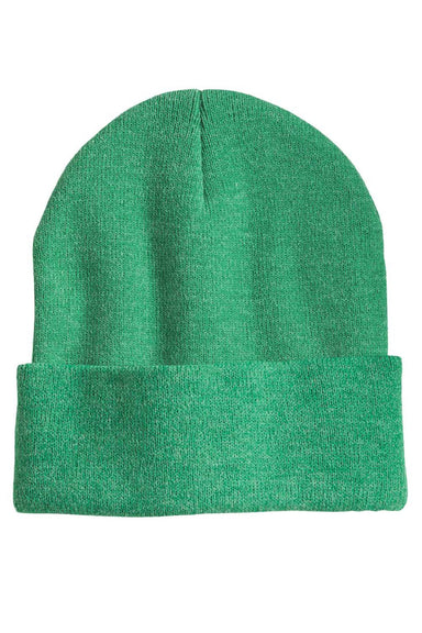 Sportsman Hats SP12 Unisex Solid Cuffed Beanie Heather Kelly Green Flat Front