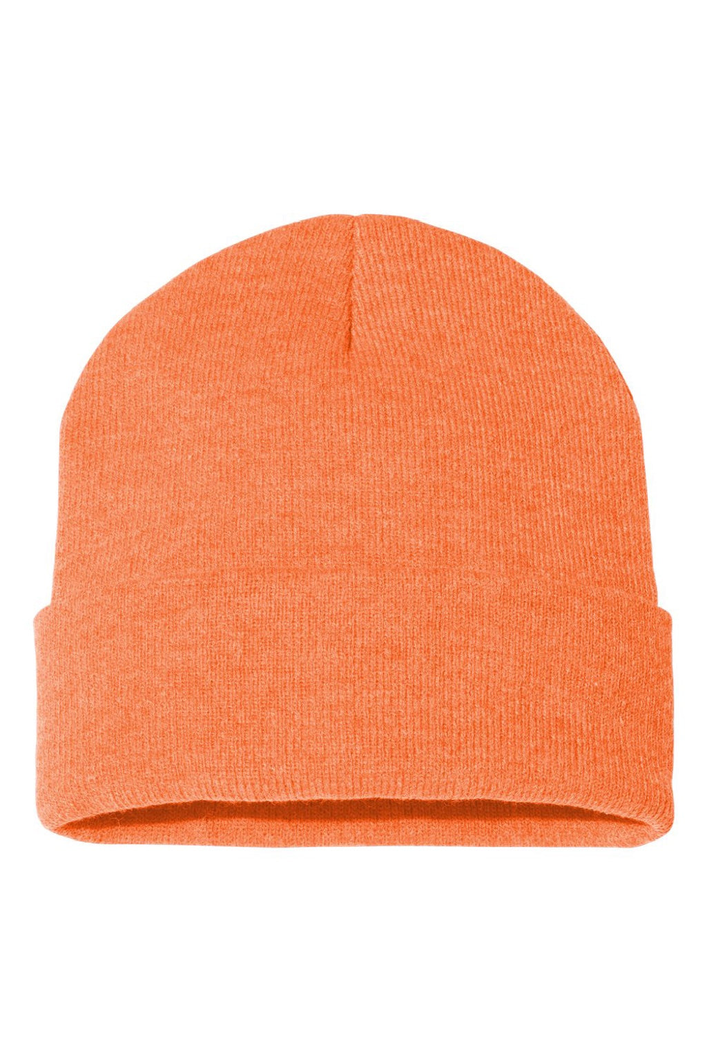 Sportsman Hats SP12 Unisex Solid Cuffed Beanie Heather Orange Flat Front