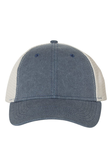 Sportsman SP530 Mens Pigment Dyed Hat Navy Blue/Stone Flat Front