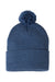 Sportsman Hats SP15 Unisex Pom-Pom Cuffed Beanie Heather Dark Royal Blue Flat Front