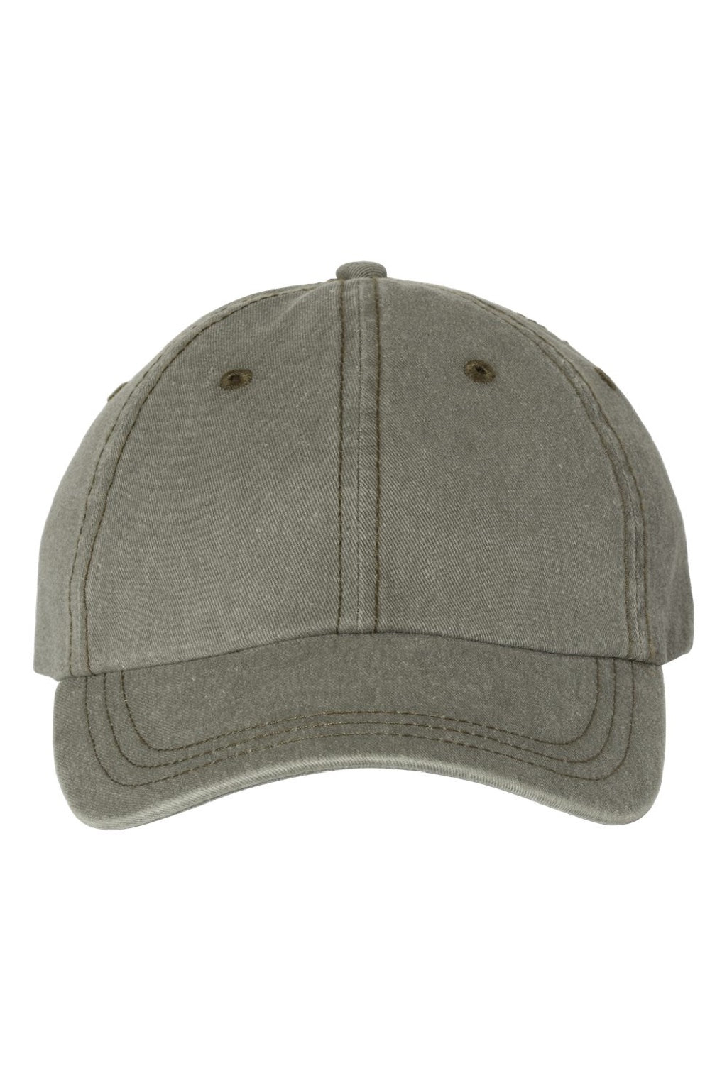 Valucap Hats SP500 Mens Pigment Dyed Adjustable Hat Olive Green Flat Front