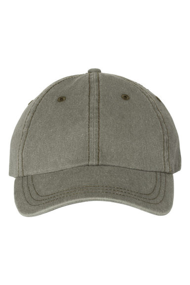 Valucap Hats SP500 Mens Pigment Dyed Adjustable Hat Olive Green Flat Front