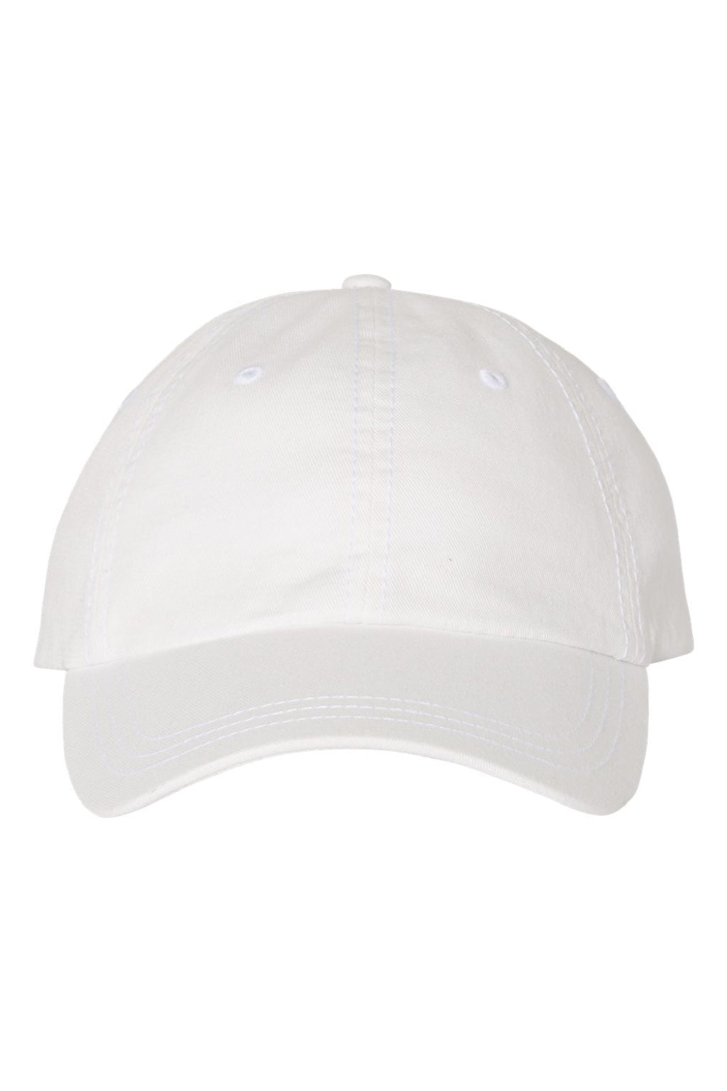 Valucap Hats SP500 Mens Pigment Dyed Adjustable Hat White Flat Front