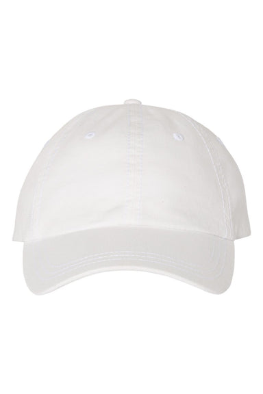 Valucap Hats SP500 Mens Pigment Dyed Adjustable Hat White Flat Front