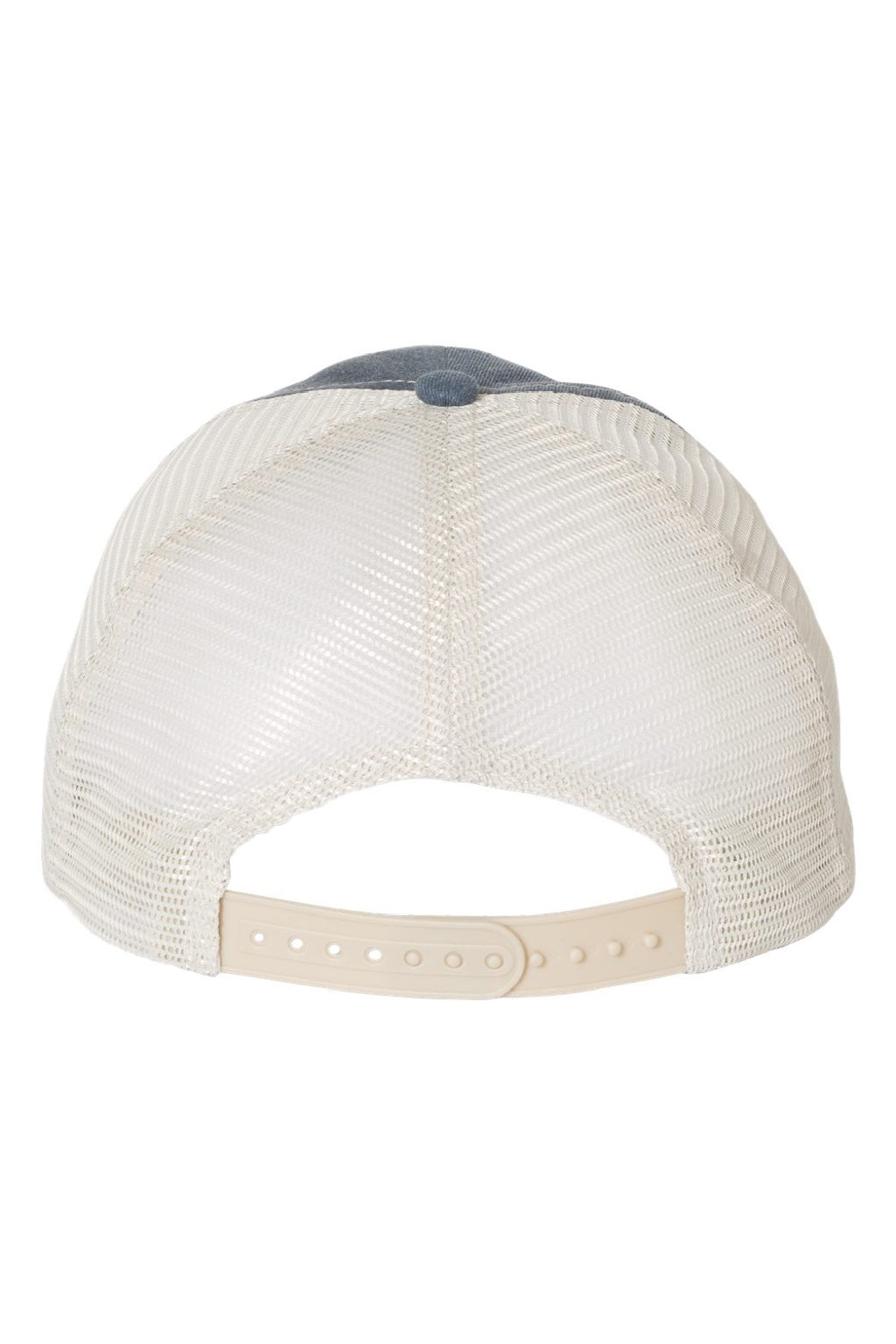 Valucap Hats SP510 Mens Pigment Dyed Snapback Trucker Hat Navy Blue/Texas Orange/Stone Flat Back