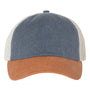 Valucap Hats Mens Pigment Dyed Snapback Trucker Hat - Navy Blue/Texas Orange/Stone