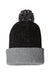 Sportsman Hats SP70 Unisex Speckled Pom-Pom Cuffed Beanie Black/Heather Grey Flat Front