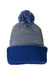 Sportsman Hats SP70 Unisex Speckled Pom-Pom Cuffed Beanie Heather Grey/Royal Blue Flat Front