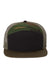 Richardson Hats 168 Mens 7 Panel Snapback Trucker Hat Black/Camo/Loden Flat Front
