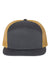 Richardson Hats 168 Mens 7 Panel Snapback Trucker Hat Charcoal Grey/Old Gold Flat Front
