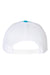Yupoong Hats 6606 Mens Retro Snapback Trucker Hat Turquoise Blue/White Flat Back