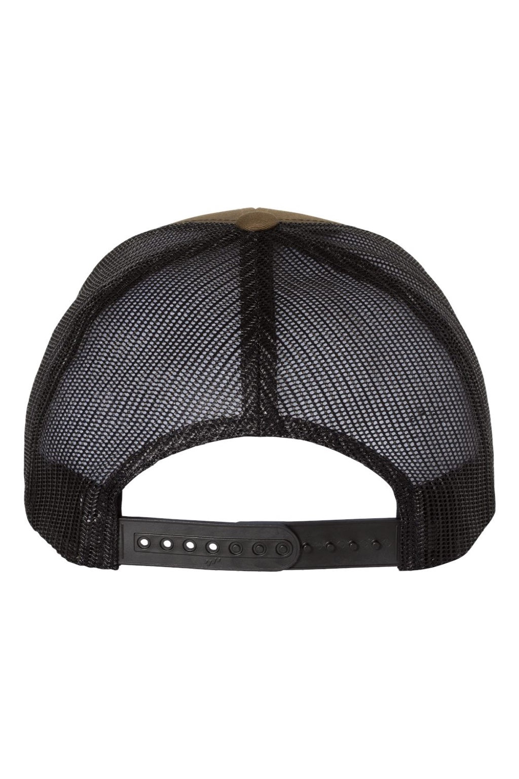 Yupoong Hats 6606 Mens Retro Snapback Trucker Hat Coyote Brown/Black Flat Back