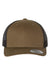 Yupoong Hats 6606 Mens Retro Snapback Trucker Hat Coyote Brown/Black Flat Front