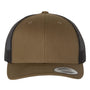 Yupoong Hats Mens Retro Snapback Trucker Hat - Coyote Brown/Black