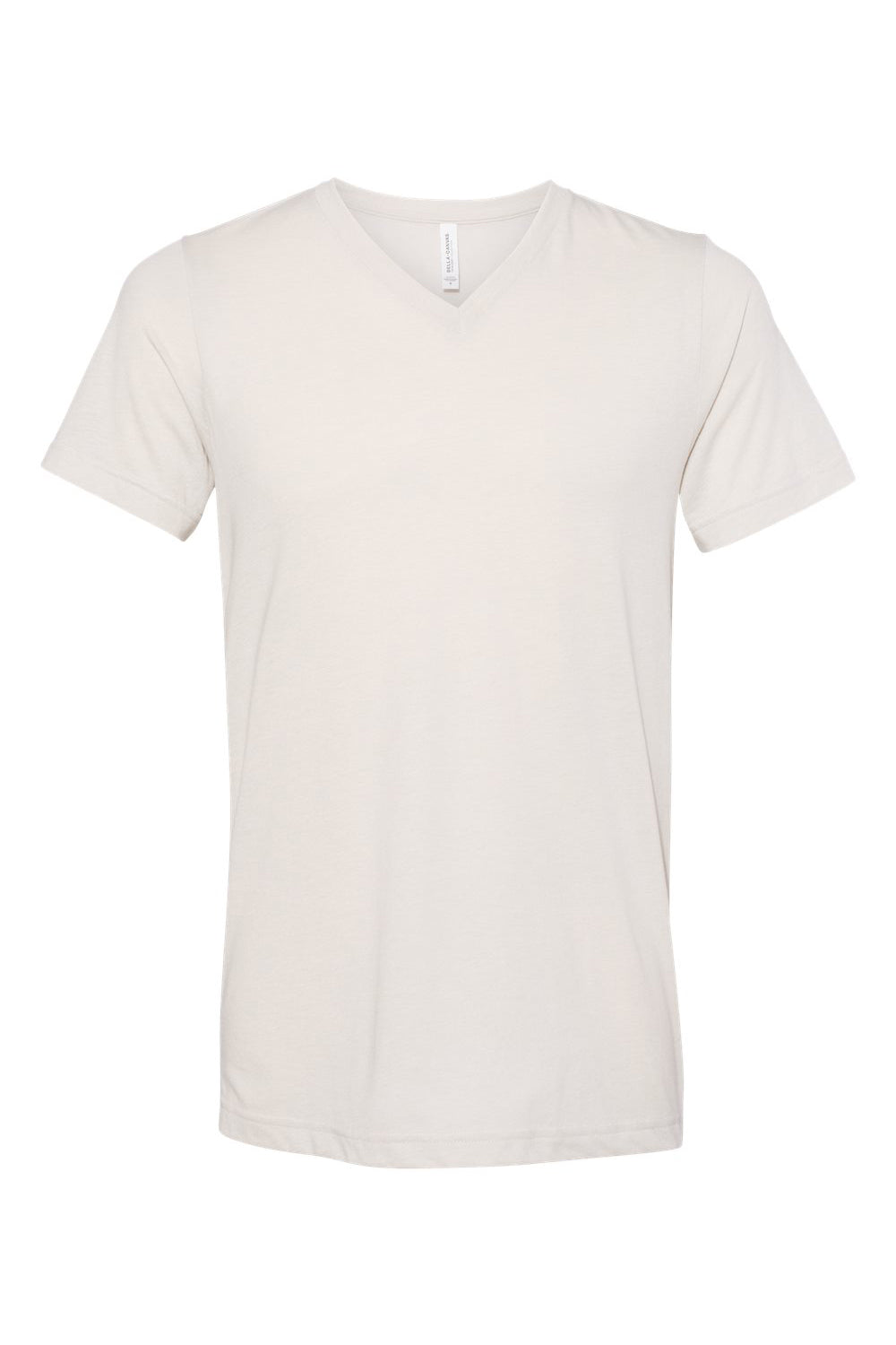 Bella + Canvas BC3415/3415C/3415 Mens Short Sleeve V-Neck T-Shirt Cement Grey Flat Front