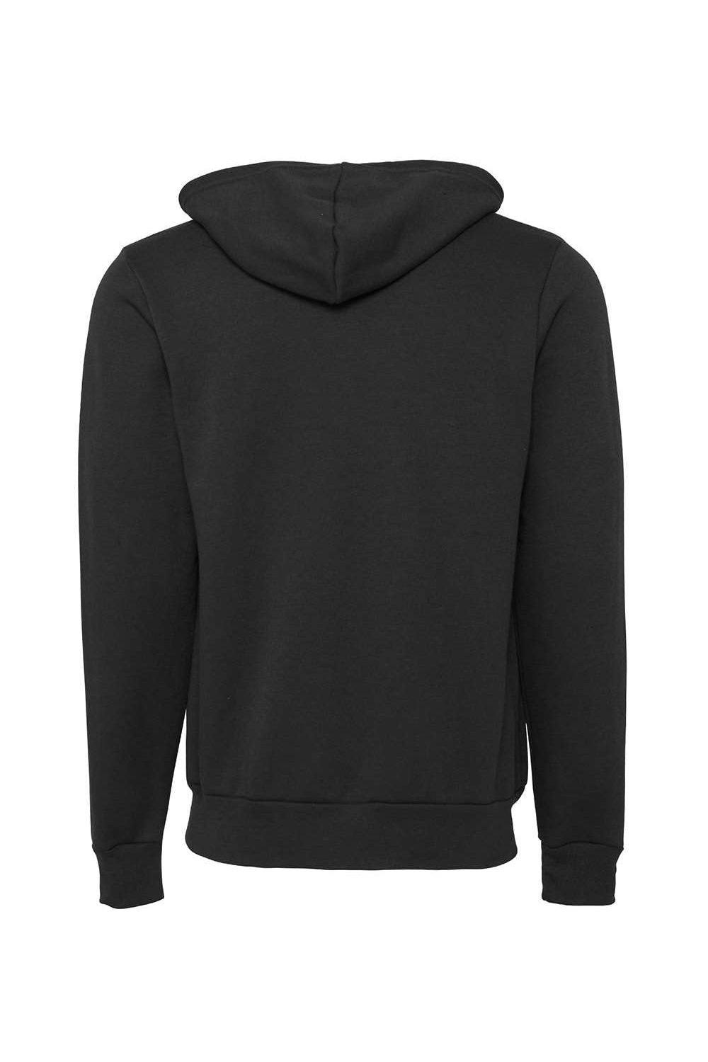 Bella + Canvas BC3739/3739 Mens Fleece Full Zip Hooded Sweatshirt Hoodie w/ Pockets DTG Dark Grey Flat Back