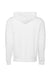 Bella + Canvas BC3739/3739 Mens Fleece Full Zip Hooded Sweatshirt Hoodie w/ Pockets DTG White Flat Back