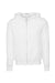 Bella + Canvas BC3739/3739 Mens Fleece Full Zip Hooded Sweatshirt Hoodie DTG White Flat Front