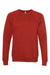 Bella + Canvas BC3901/3901 Mens Sponge Fleece Crewneck Sweatshirt Brick Red Flat Front