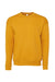 Bella + Canvas BC3945/3945 Mens Fleece Crewneck Sweatshirt Heather Mustard Yellow Flat Front