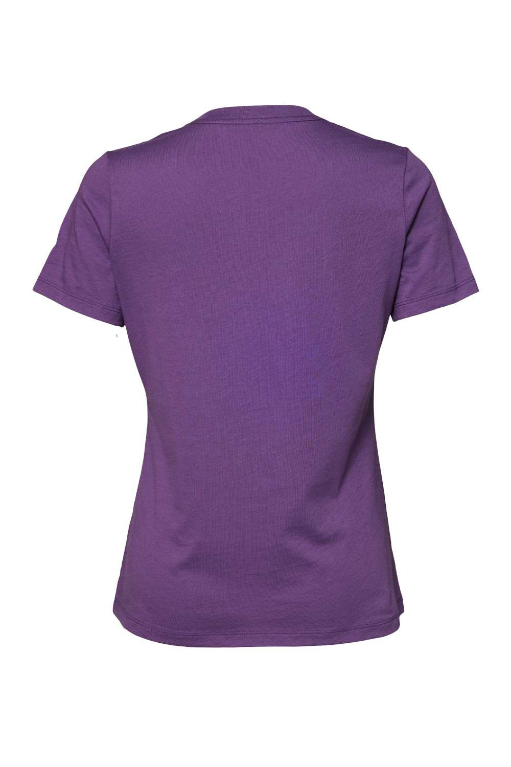 Bella + Canvas BC6400/B6400/6400 Womens Relaxed Jersey Short Sleeve Crewneck T-Shirt Royal Purple Flat Back