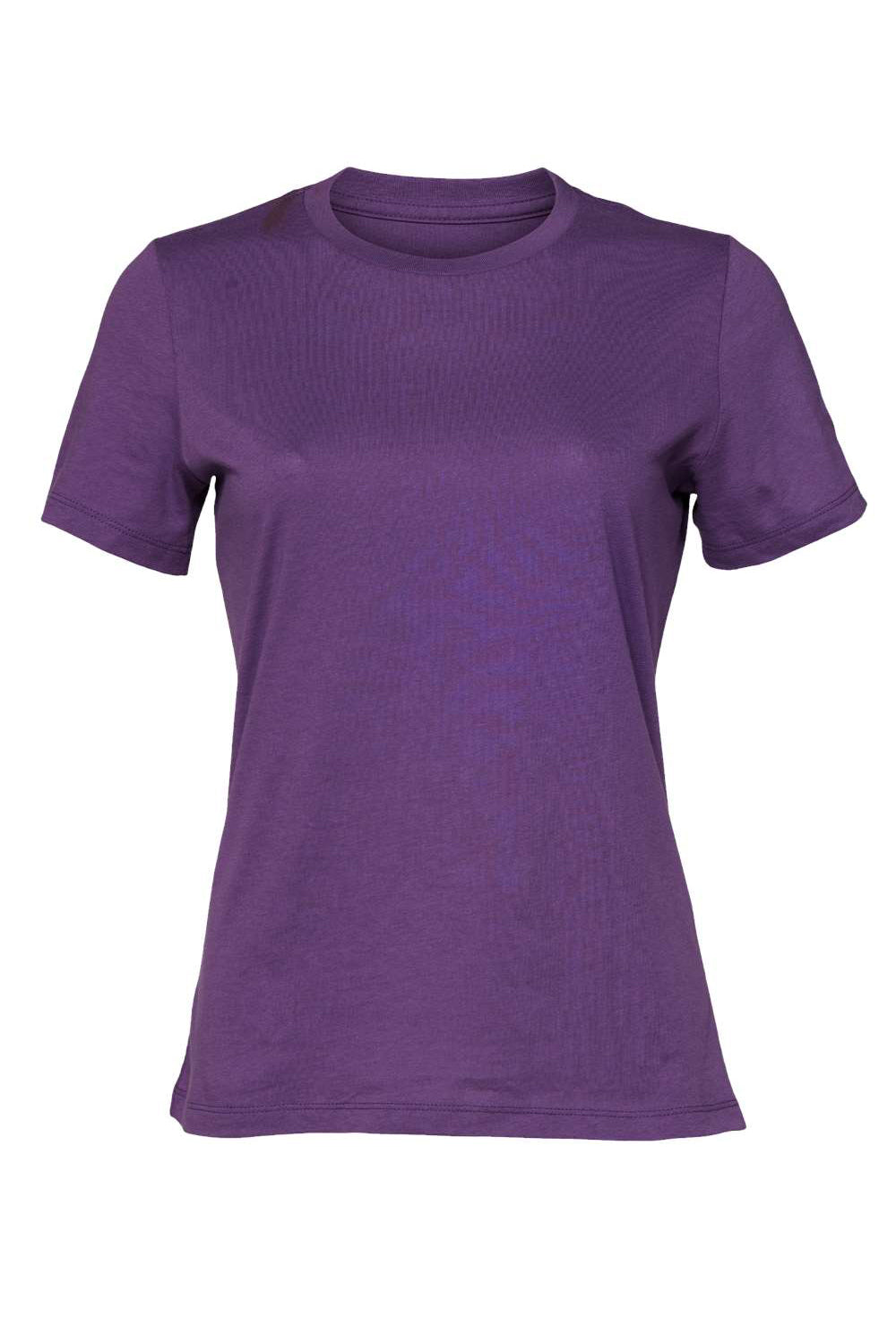 Bella + Canvas BC6400/B6400/6400 Womens Relaxed Jersey Short Sleeve Crewneck T-Shirt Royal Purple Flat Front