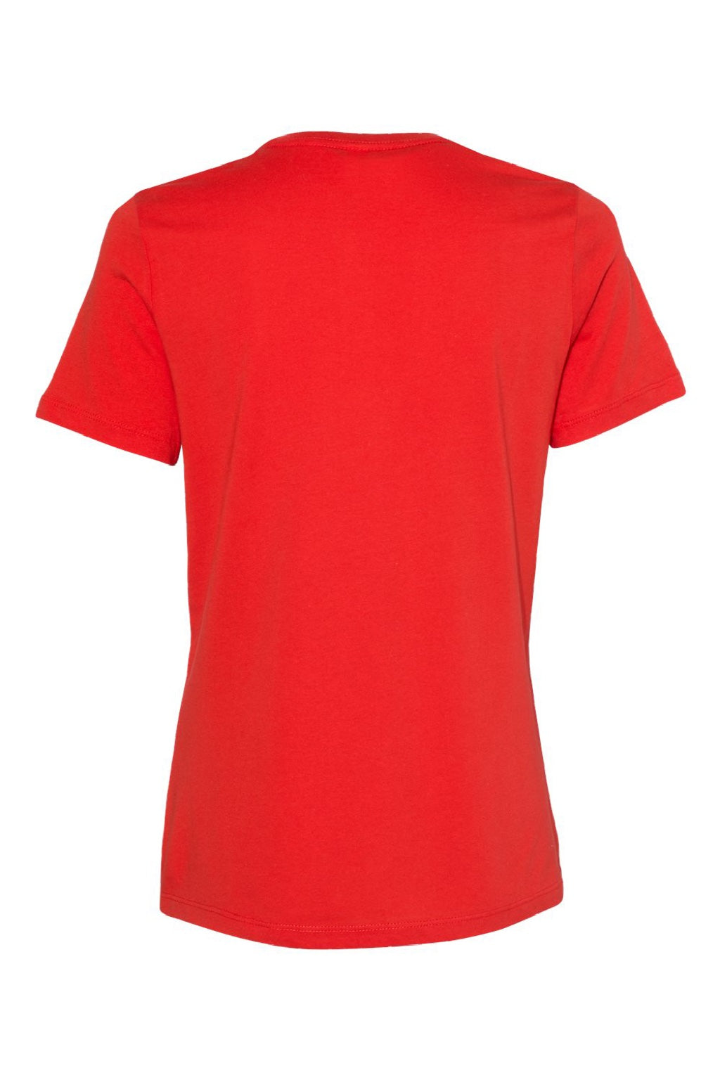 Bella + Canvas BC6400/6400 Womens Relaxed Jersey Short Sleeve Crewneck T-Shirt Poppy Red Flat Back