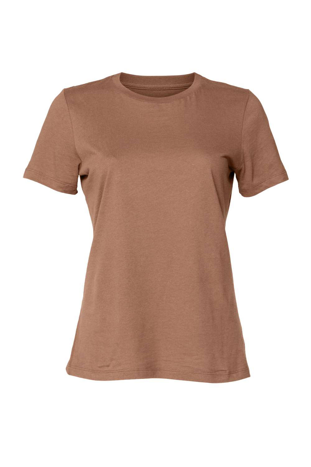 Bella + Canvas BC6400/B6400/6400 Womens Relaxed Jersey Short Sleeve Crewneck T-Shirt Chestnut Brown Flat Front